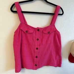 Pink Button-Down Women's Top